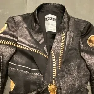 Moschino | Dresses | Bnwt Moschino Biker Logo Blazer Dress